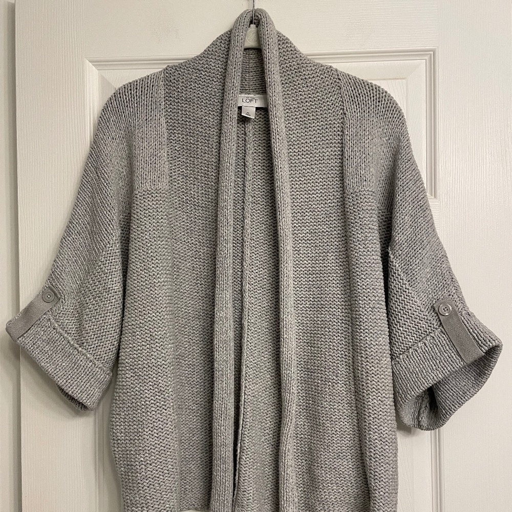 LOFT Cropped Swing Front Sweater